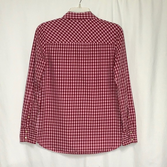 J. Crew Boy Fit Gingham Button Down Shirt Size 0 Peter Pan Collar - Picture 15 of 15